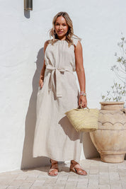 Papavero Linen Dress - Sand