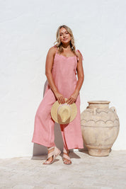 Gelsa Linen Jumpsuit - Rose