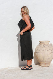 Simpatica Linen Dress - Black