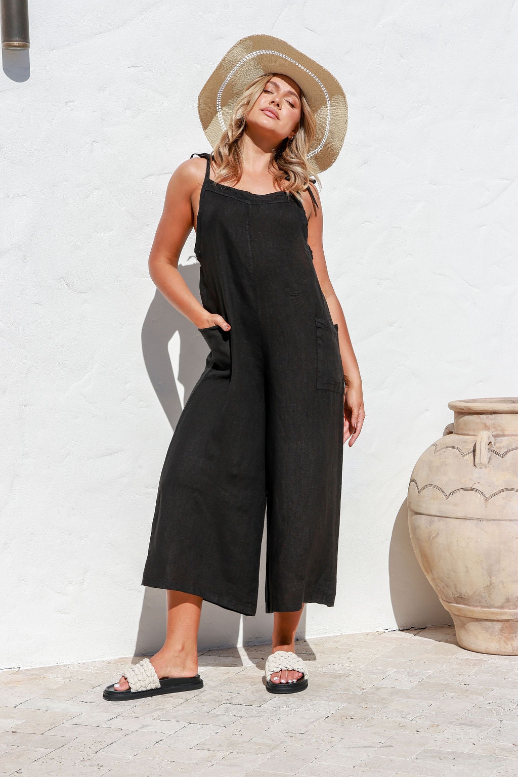 Gelsa Linen Jumpsuit - Black