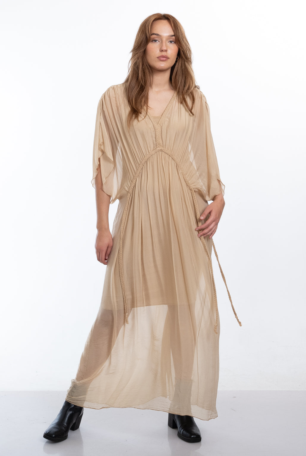 Greta Silk Kaftan - Champagne