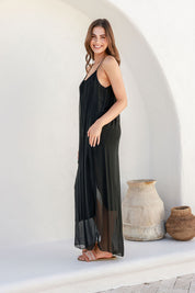 Via Silk Dress - Black