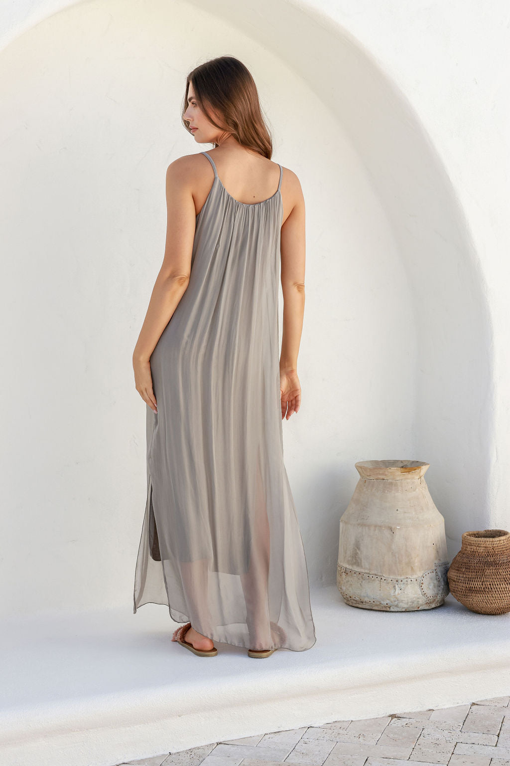 Via Silk Dress - Mocha