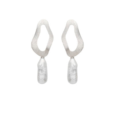 Single Link Earrings - Silver