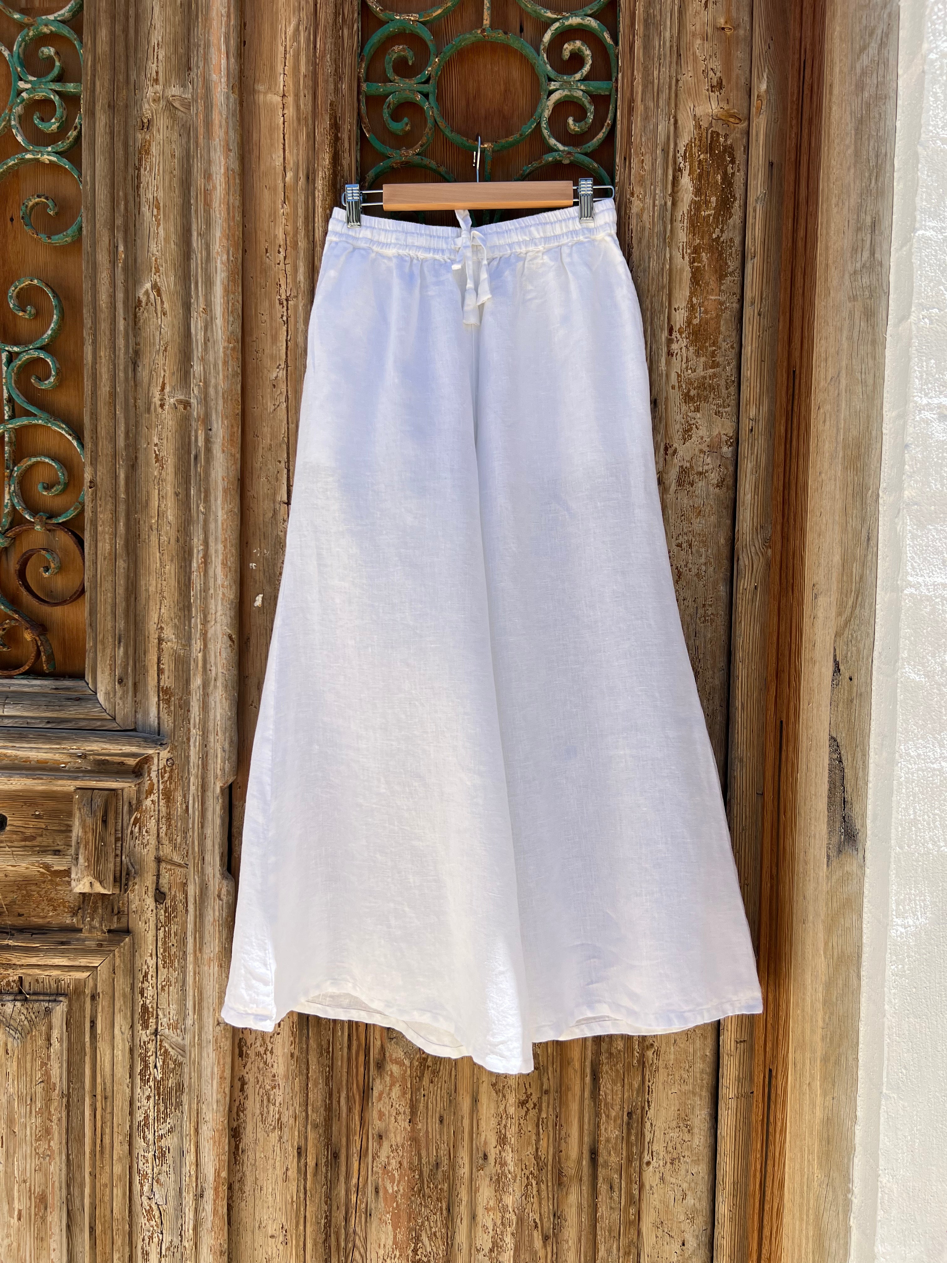 Alghero Pants - White Linen