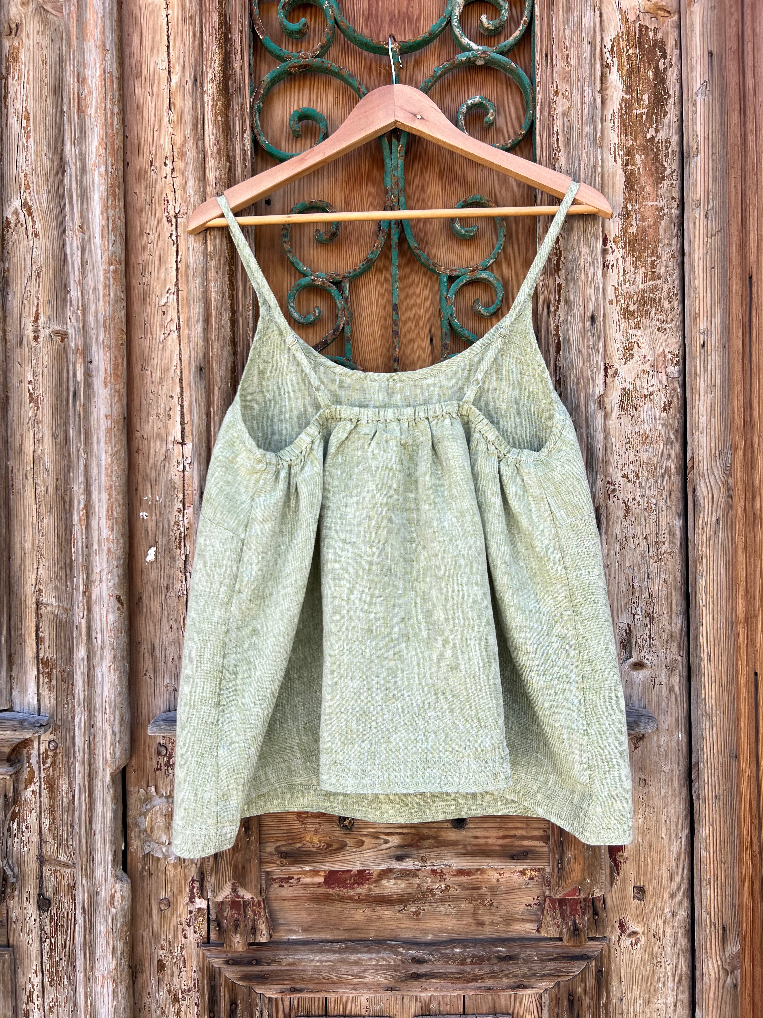 Bosa Cami - Chambray Green Linen