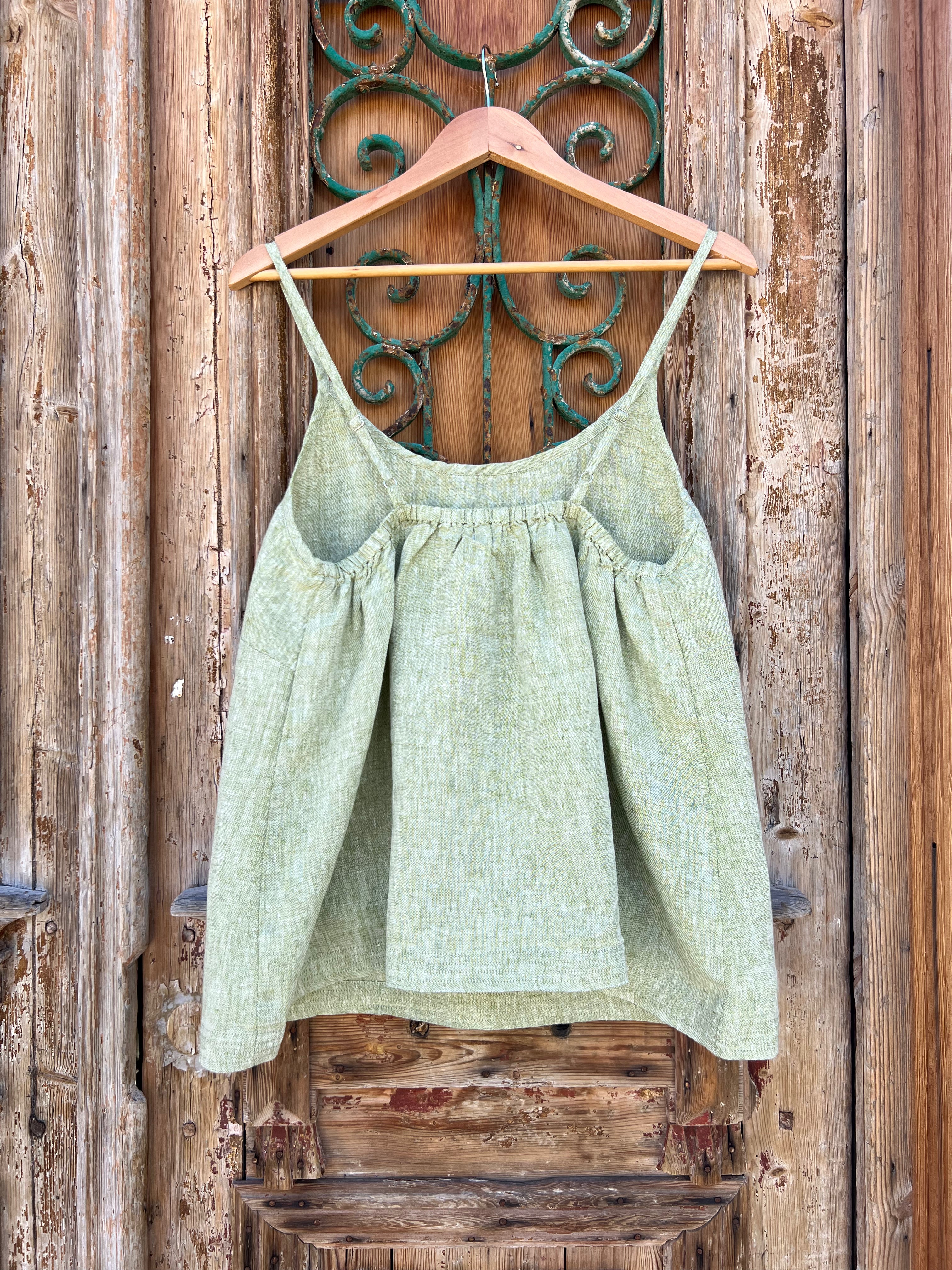 Bosa Cami - Chambray Green Linen