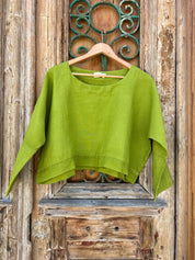 Monti Top - Moss Green Linen