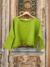 Monti Top - Moss Green Linen