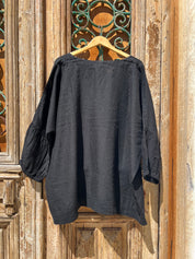 Ottana Top - Black Linen PS