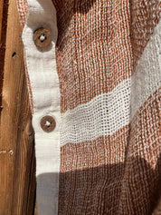 Badesi Jacket -Rust with White Stripe Mesh