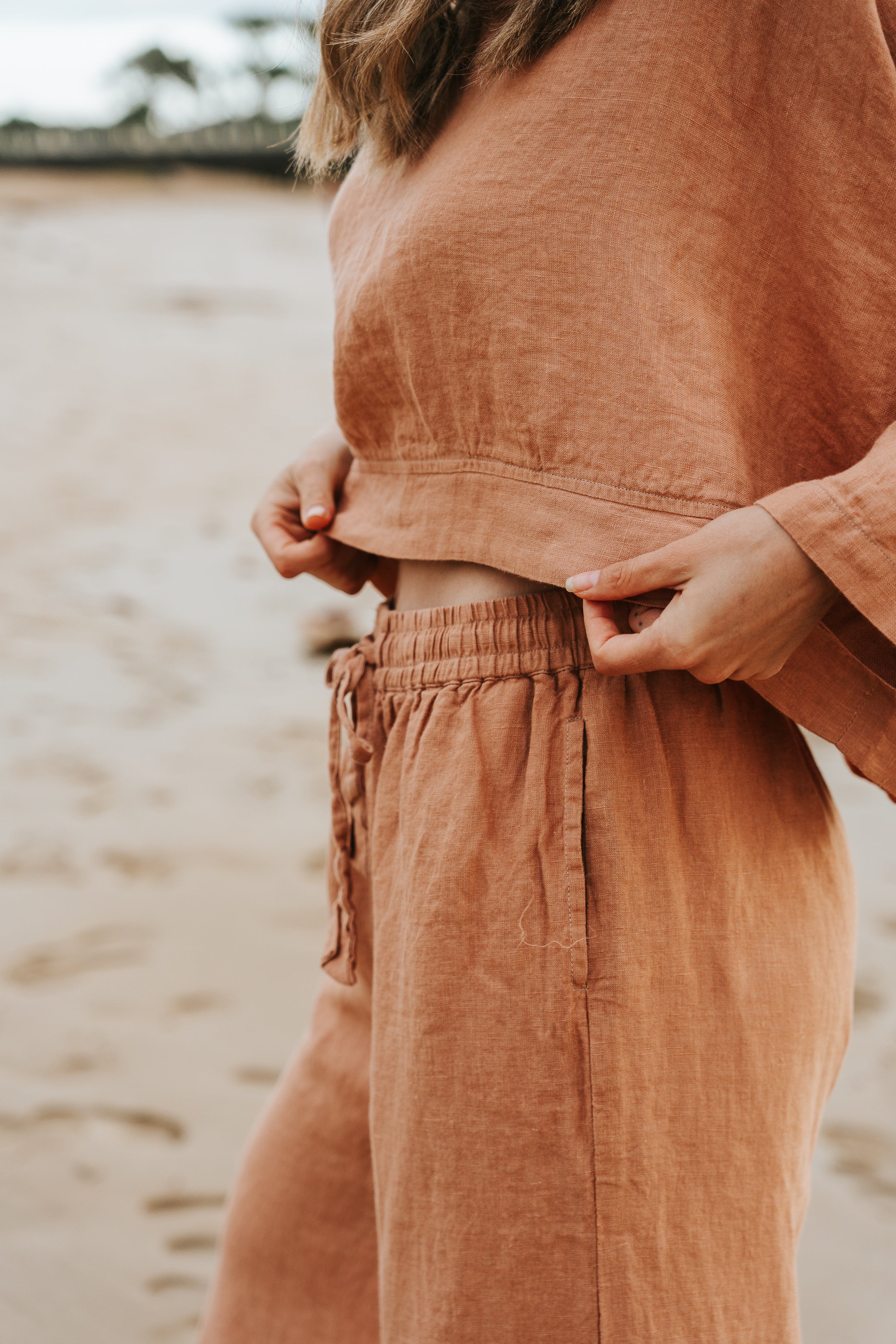 Alghero Pants - Clay Linen