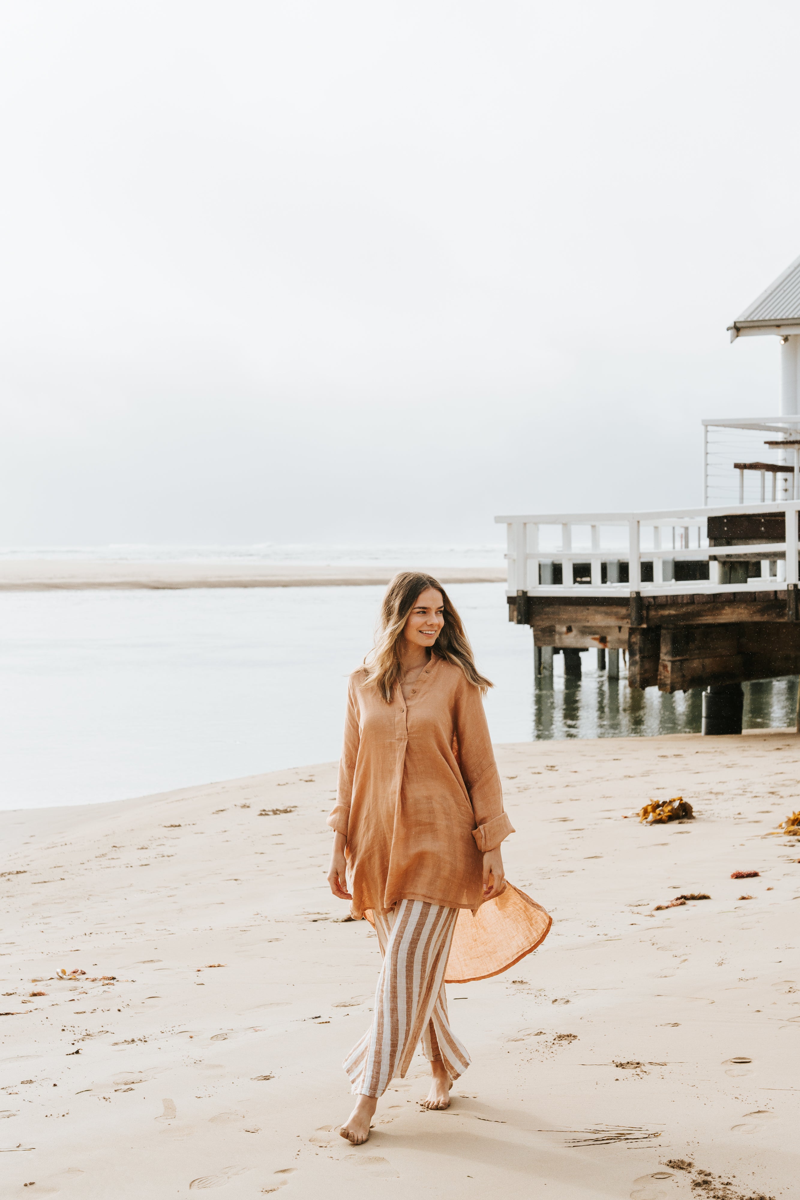 Portobello Shirt/Dress - Clay Gauze