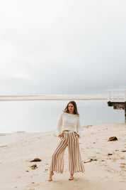 Alghero Pants - Rust Thin Stripe Mesh