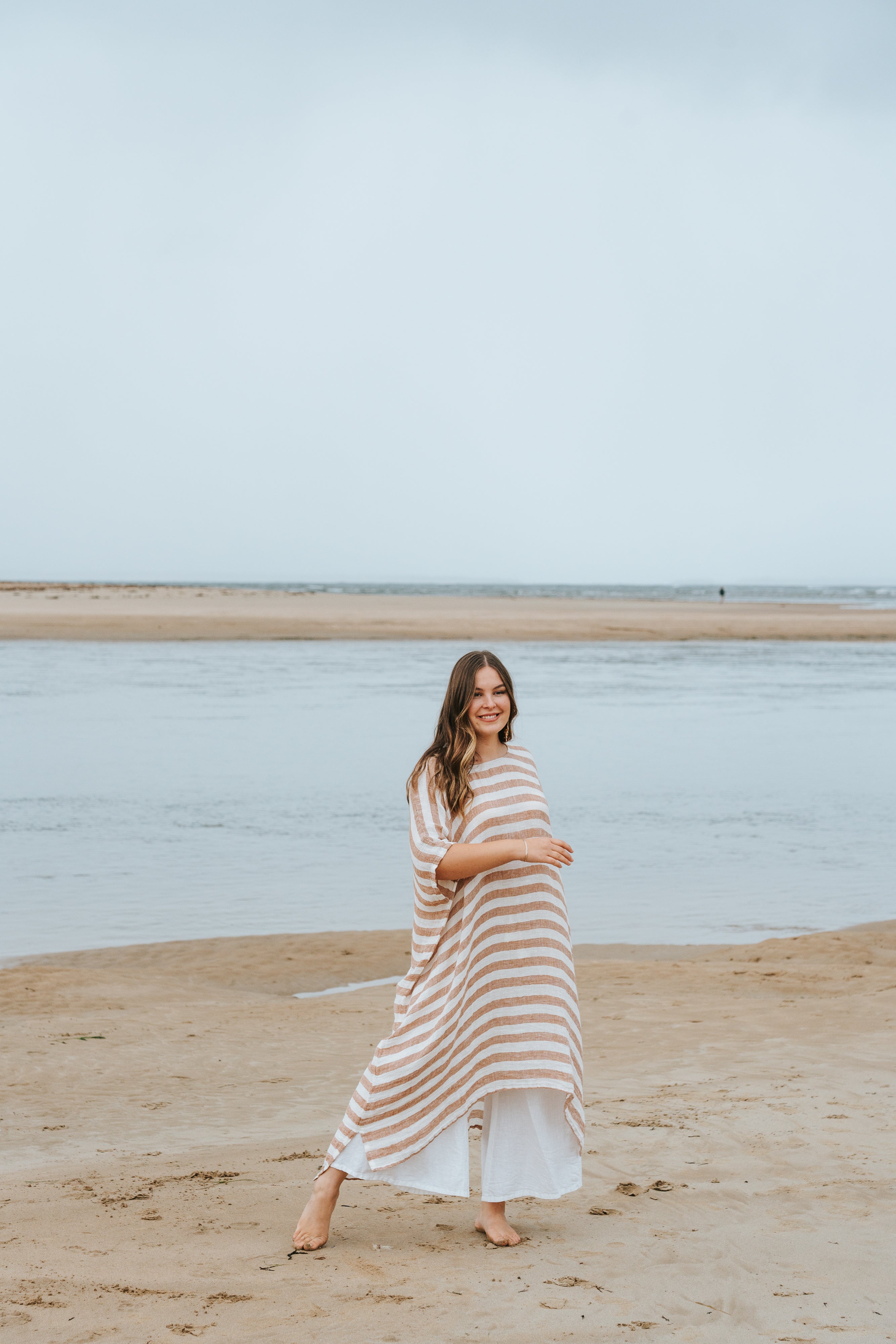 Tertenia Dress - Rust Stripe Mesh