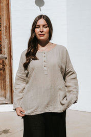 Moneta Top - Natural Linen