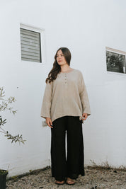 Moneta Top - Natural Linen