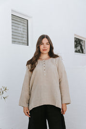 Moneta Top - Natural Linen