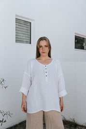 Moneta Top - White Linen