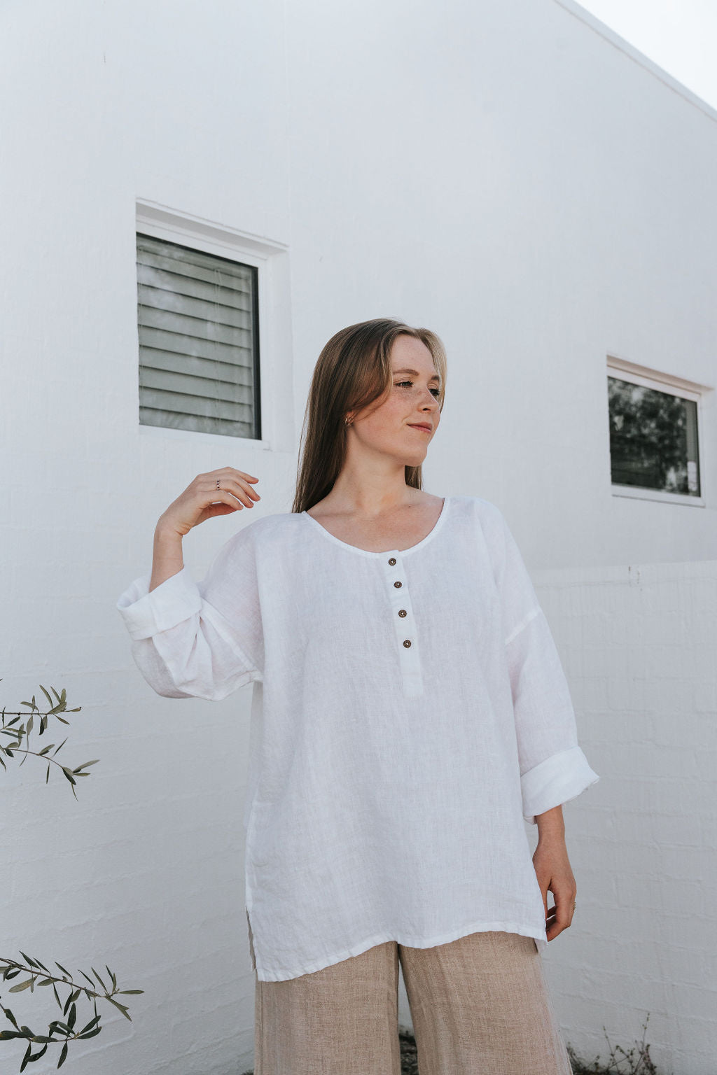 Moneta Top - White Linen