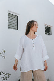 Moneta Top - White Linen