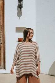 Olbia Top - Rust Stripe Mesh