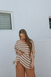 Olbia Top - Rust Stripe Mesh