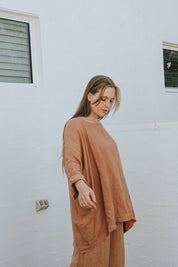 Ottana Top - Clay Linen