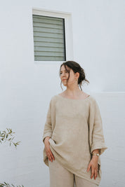 Ottana Top - Natural Linen