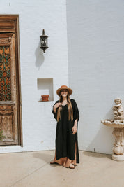 Sassari Dress - Black Linen