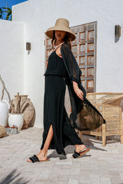 Electra Silk Kimono - Black