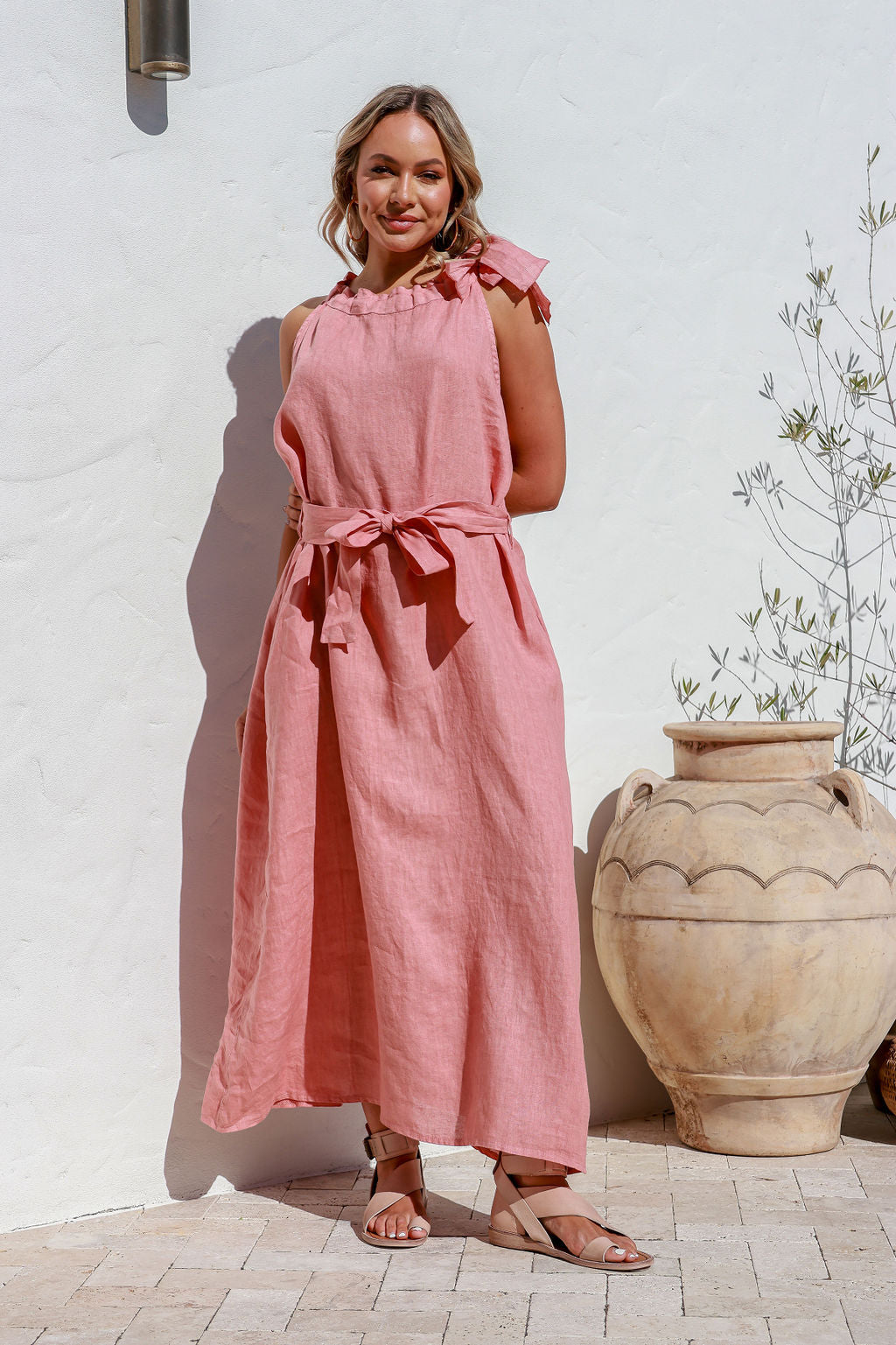 Papavero Linen Dress - Sand