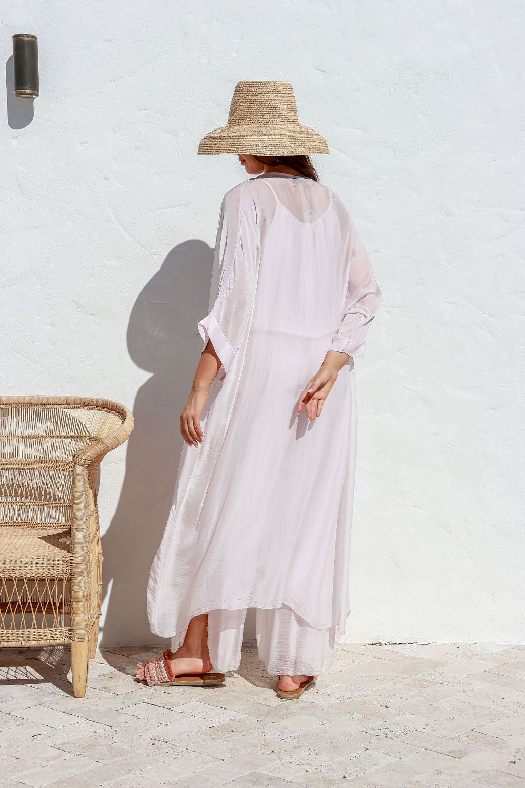 Electra Silk Kimono - Blush