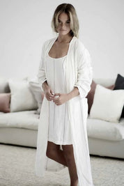 Carter Linen Robe - White