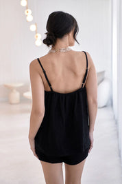 Fundamental Linen Cami - Black