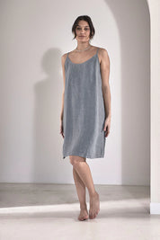 Linen Slip Dress - Blue