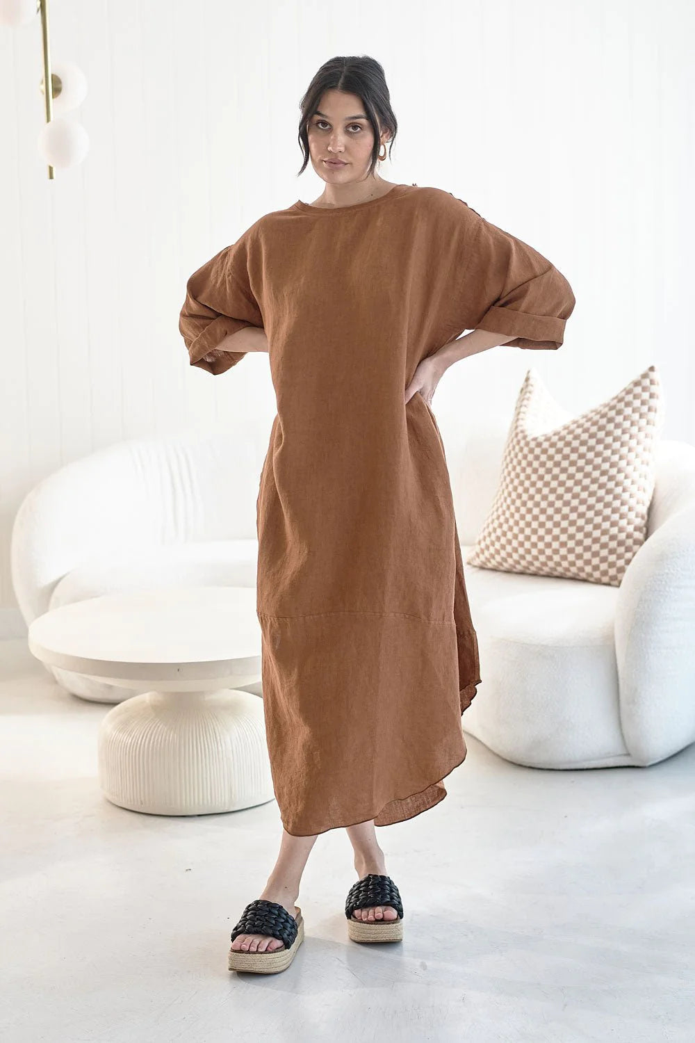 Eadie Malle Linen Dress - Nutmeg