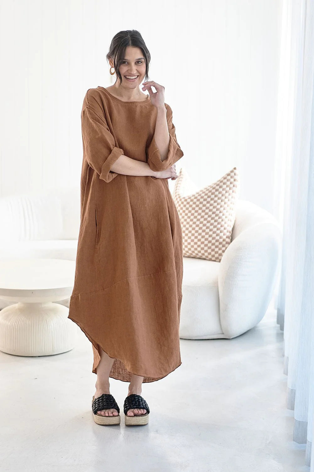 Eadie Malle Linen Dress - Nutmeg