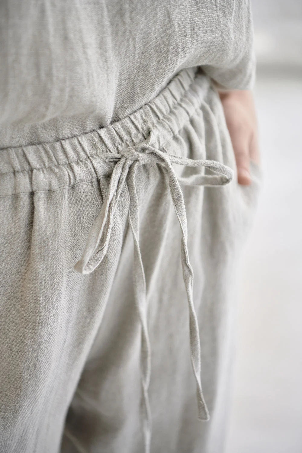 Wide Leg Linen Pant - Natural