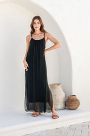 Via Silk Dress - Black