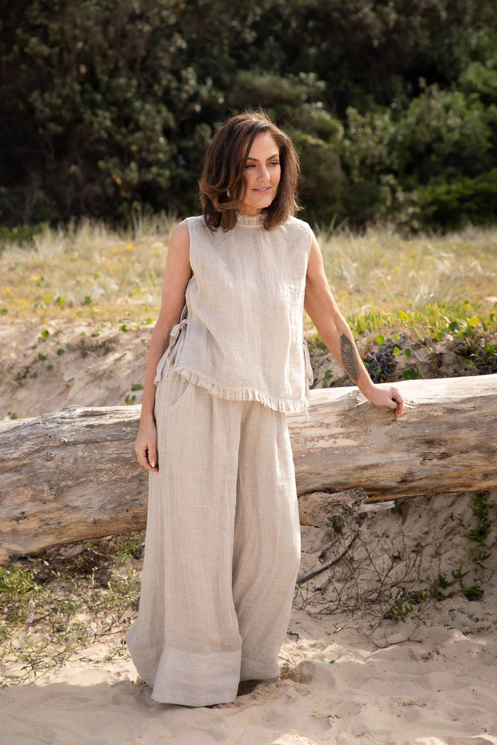 Arana Linen Pant - Natural