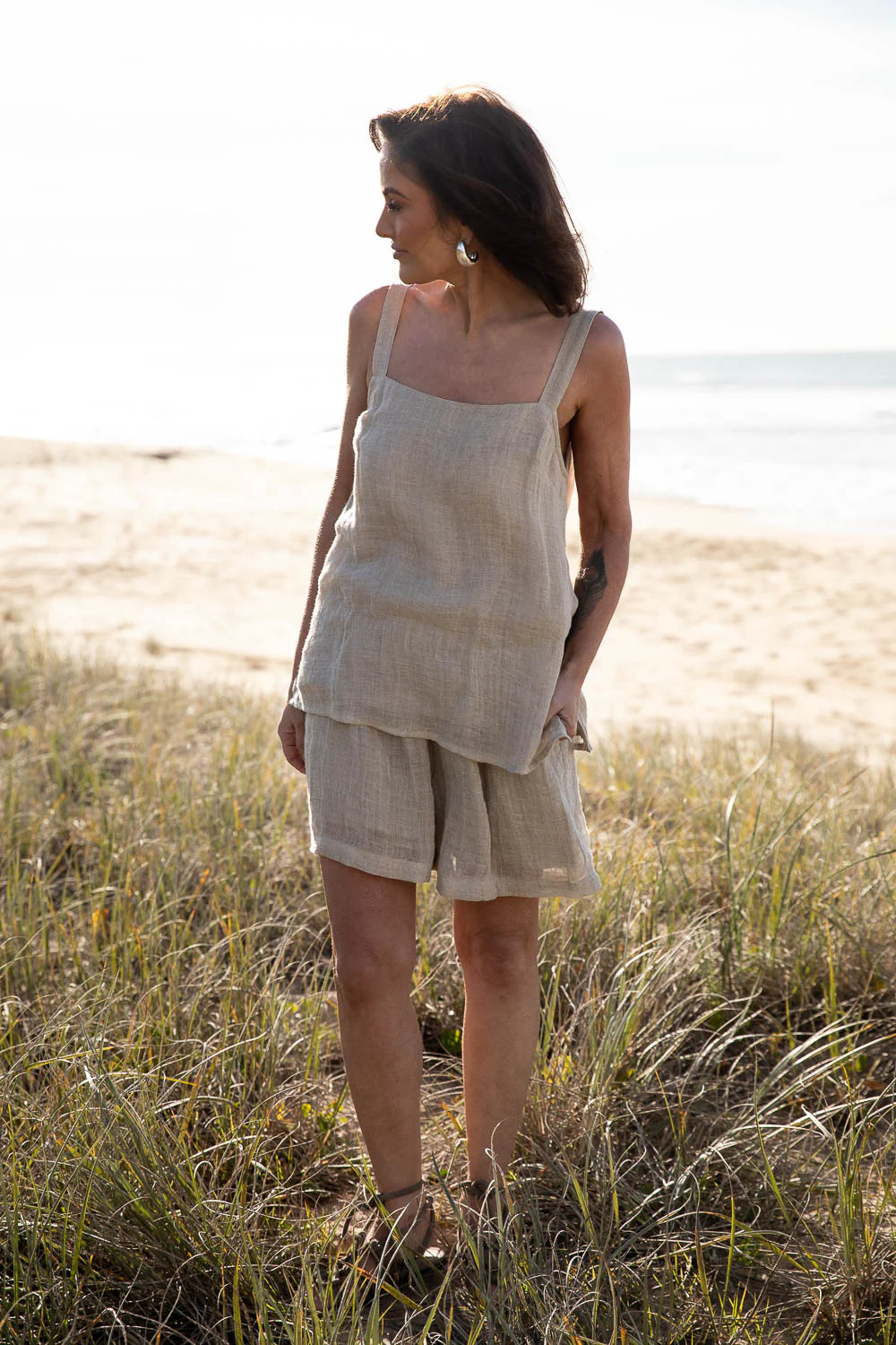 Tallows Linen Shorts - Natural