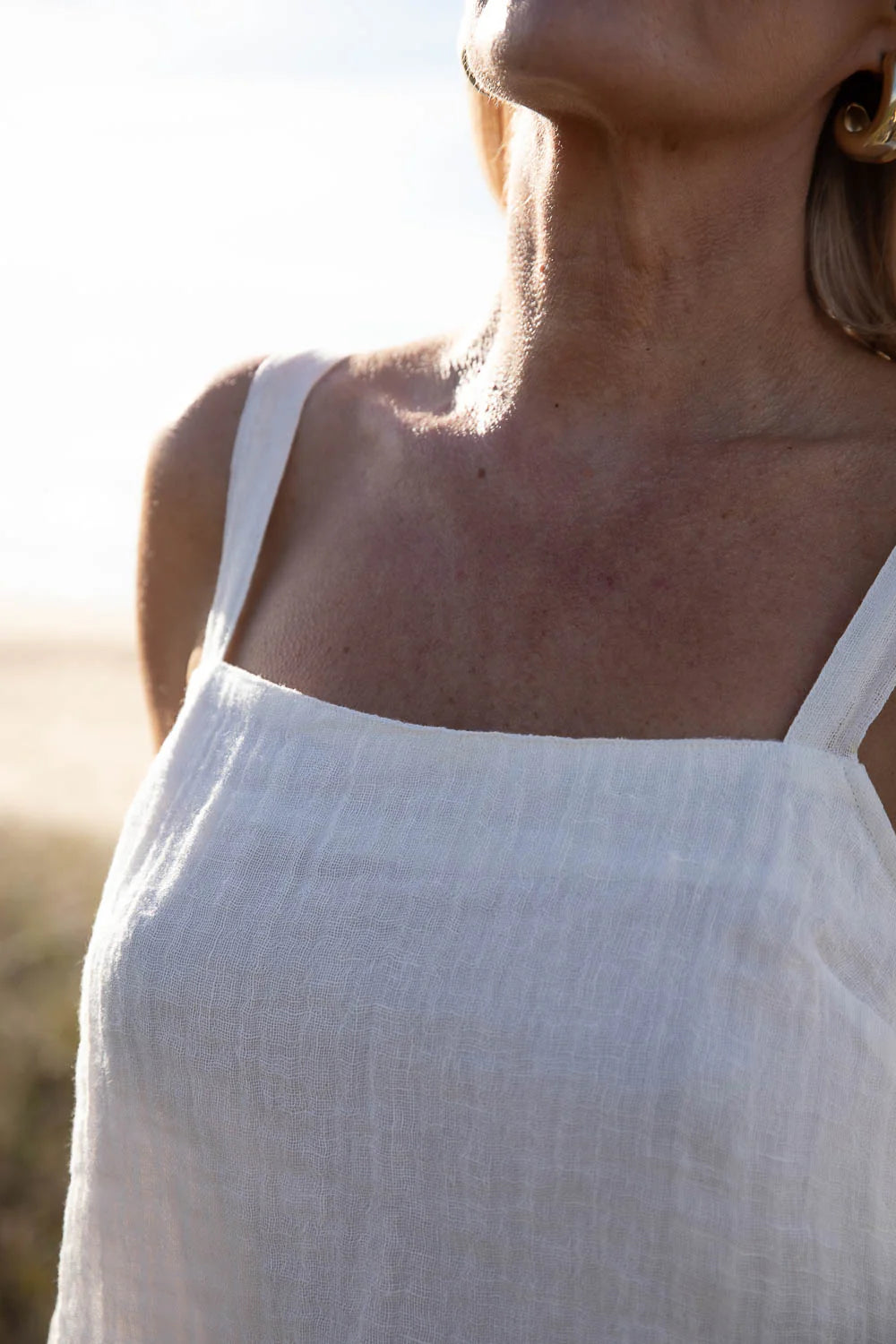 Classic Linen Tank - Off White