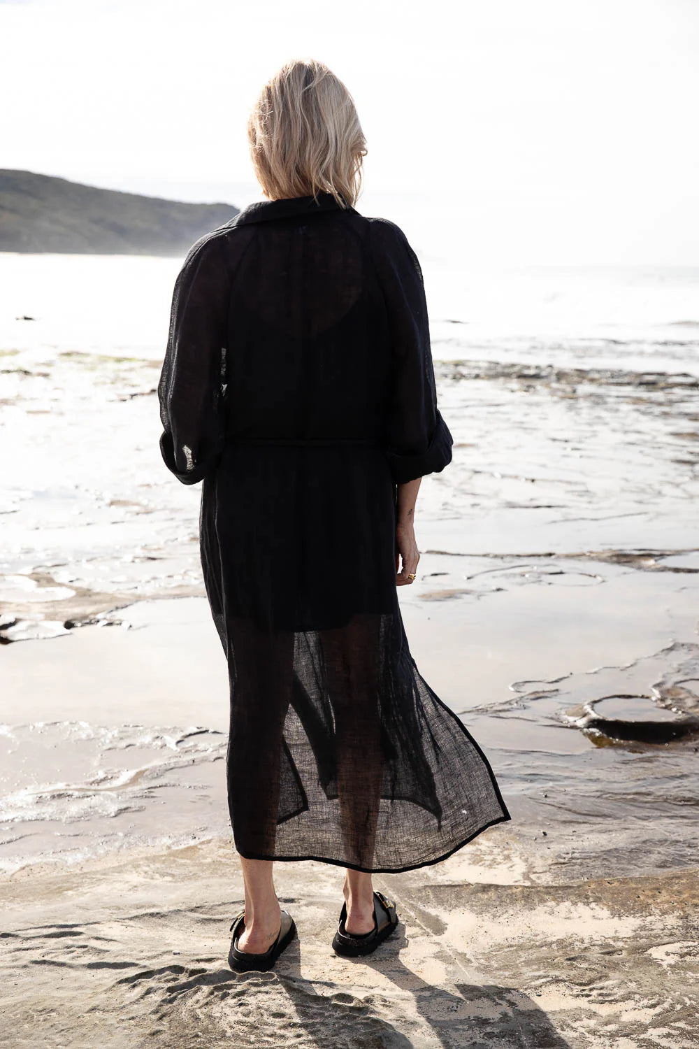 Desert Linen Duster - Black