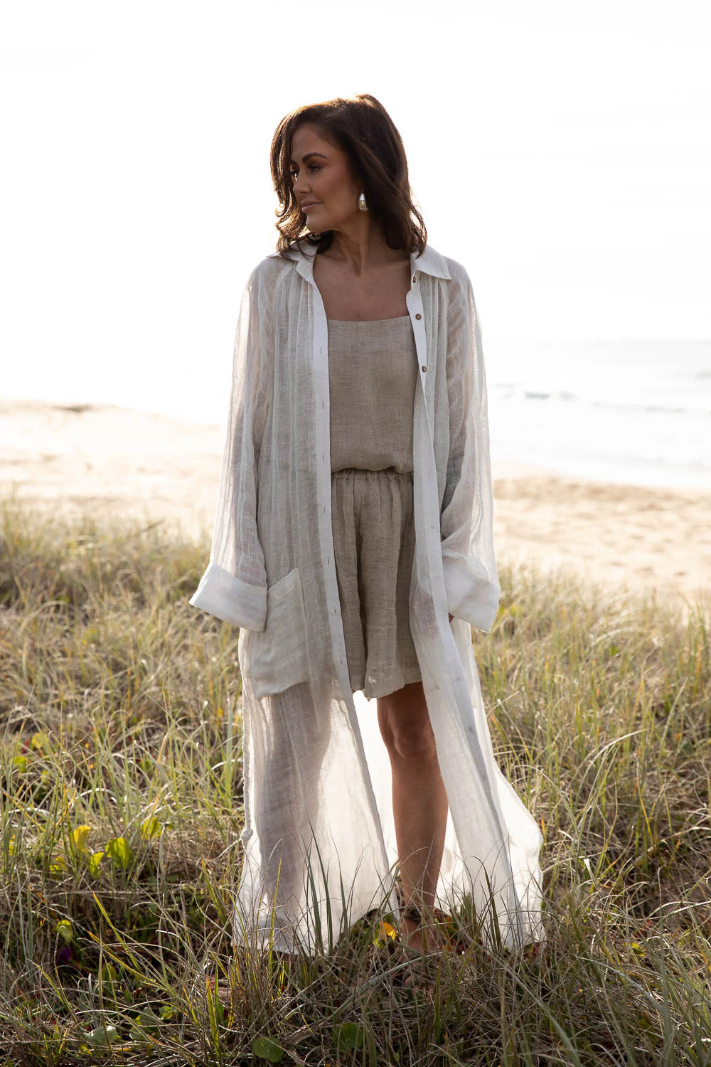 Desert Linen Duster - Off White