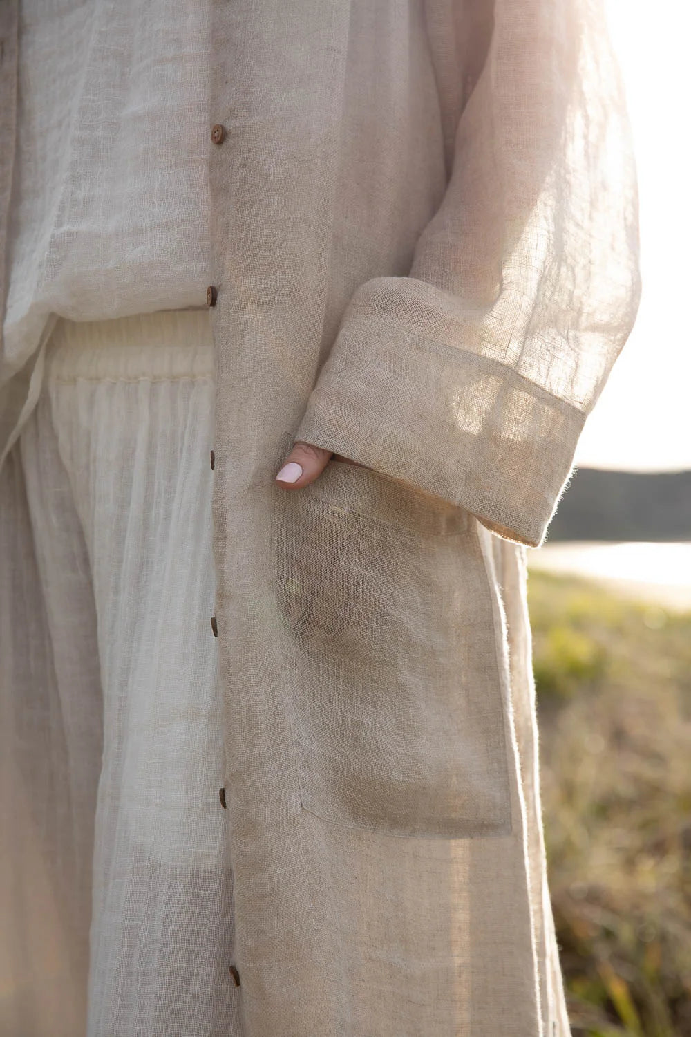 Desert Linen Duster - Natural