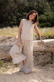 Arana Linen Pant - Natural