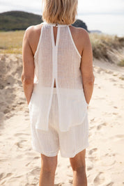 Tallows Linen Shorts - Off White