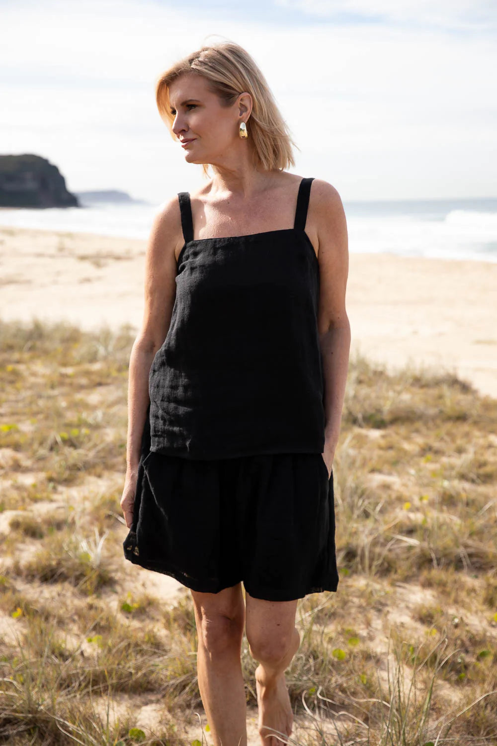 Classic Linen Tank - Black