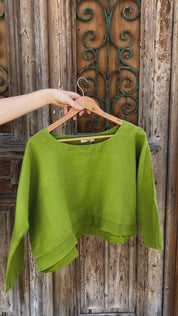 Monti Top - Moss Green Linen